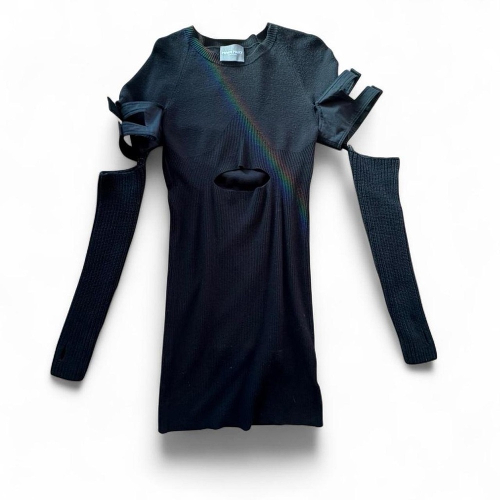 Private Policy Cut Out Dress with Half Detachable Sleeves S